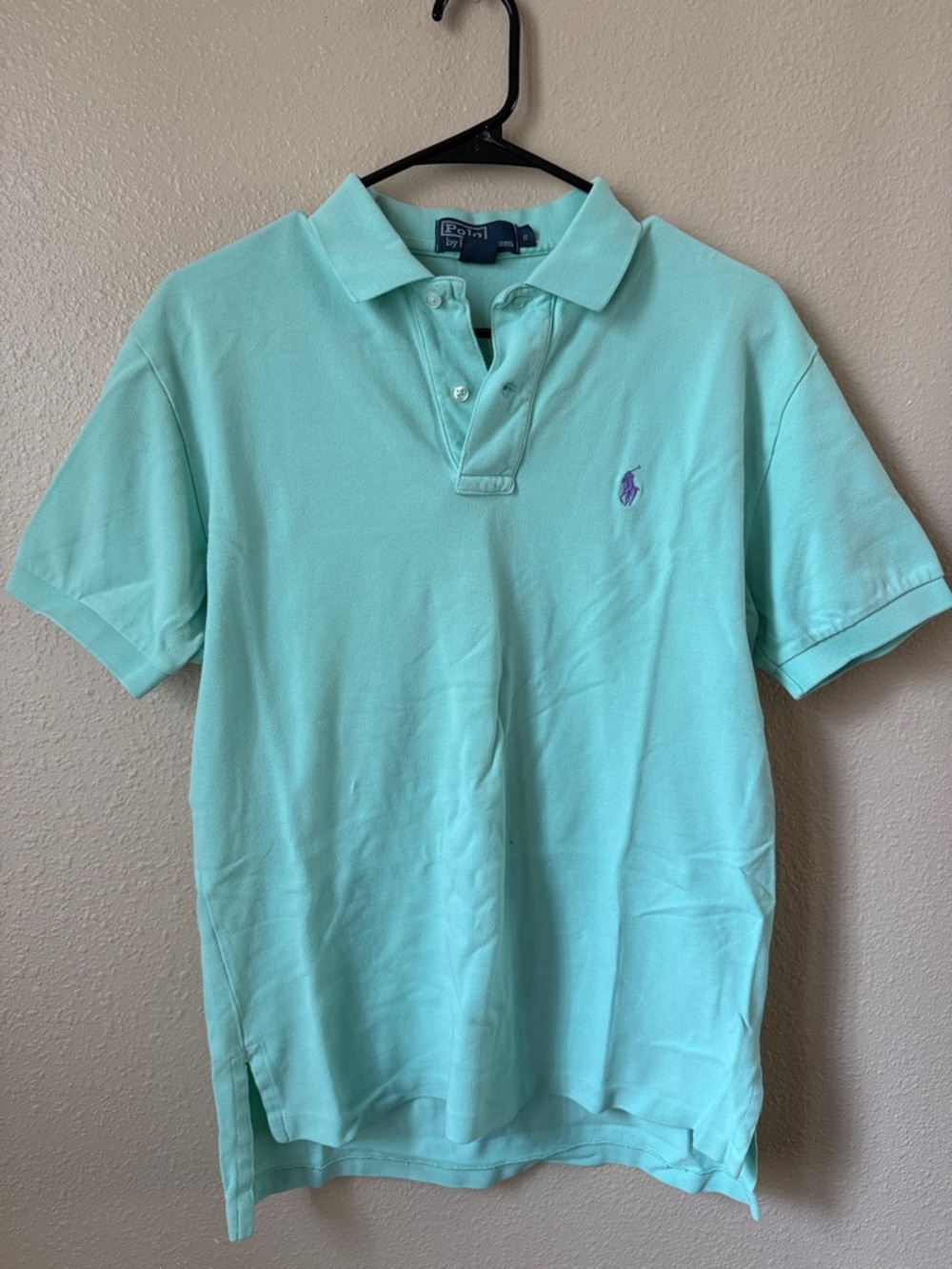 Ralph Lauren Men’s Seafoam Polo Shirt with Purple Pony